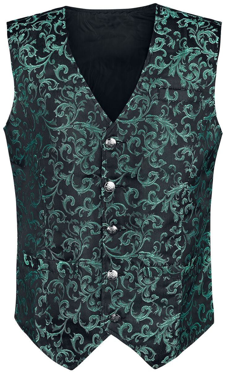 Veste Gothic de Altana Industries - Veste Sans Manches Brocade - S à XXL - pour Homme - vert - Altana Industries