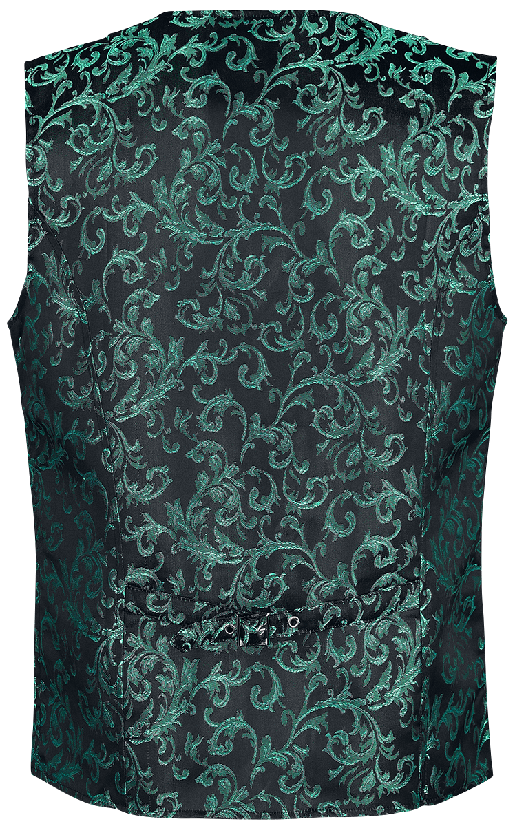Veste Gothic de Altana Industries - Veste Sans Manches Brocade - S à XXL - pour Homme - vert - Altana Industries - View 2