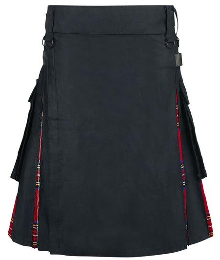 Jupe mi-longue Gothic de Altana Industries - Kilt Tartan Noir - M à XXL - pour Homme - noir - Altana Industries