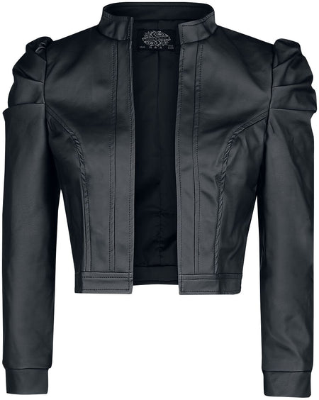Veste en imitation cuir Rockabilly de H&R London - Veste Serena - S à XXL - pour Femme - noir - H&R London