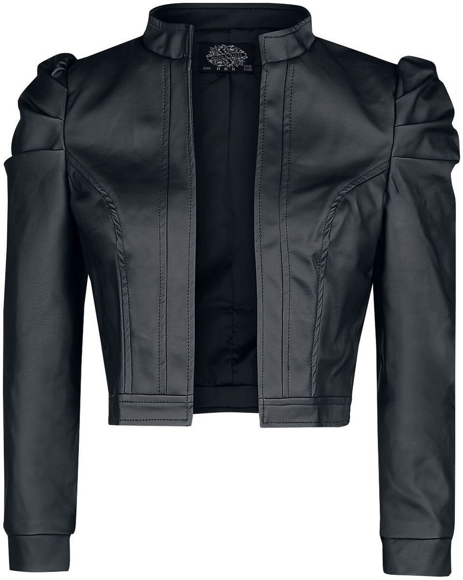 Veste en imitation cuir Rockabilly de H&R London - Veste Serena - S à XXL - pour Femme - noir - H&R London