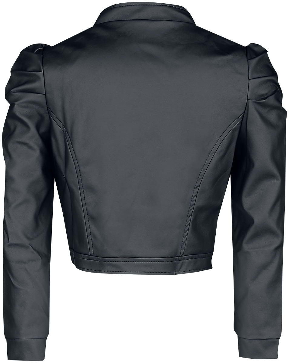 Veste en imitation cuir Rockabilly de H&R London - Veste Serena - S à XXL - pour Femme - noir - H&R London - View 2