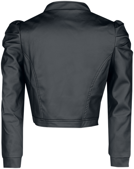 Veste en imitation cuir Rockabilly de H&R London - Veste Serena - S à XXL - pour Femme - noir - H&R London - View 2