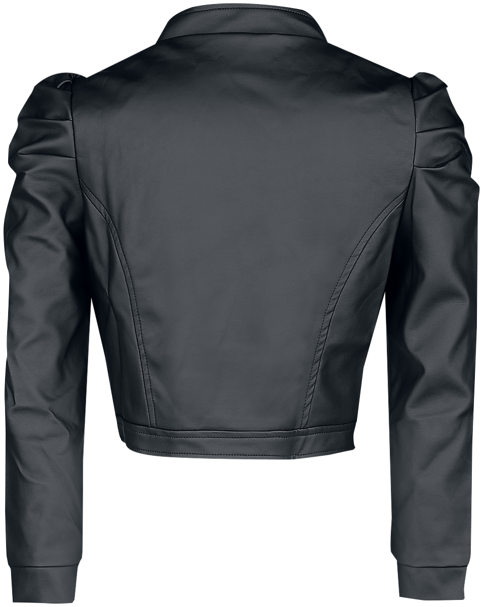 Veste en imitation cuir Rockabilly de H&R London - Veste Serena - S à XXL - pour Femme - noir - H&R London - View 2