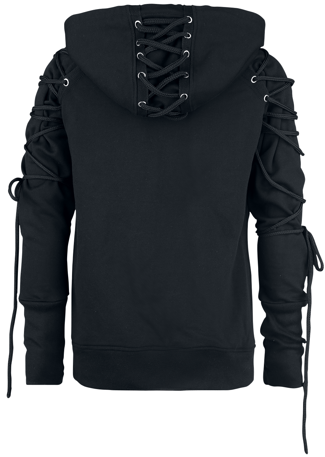 Sweat-shirt à capuche Gothic de Gothicana by EMP - Veste À Capuche Noire Avec Laçages - S à XXL - pour Homme - noir - Gothicana by EMP - View 2