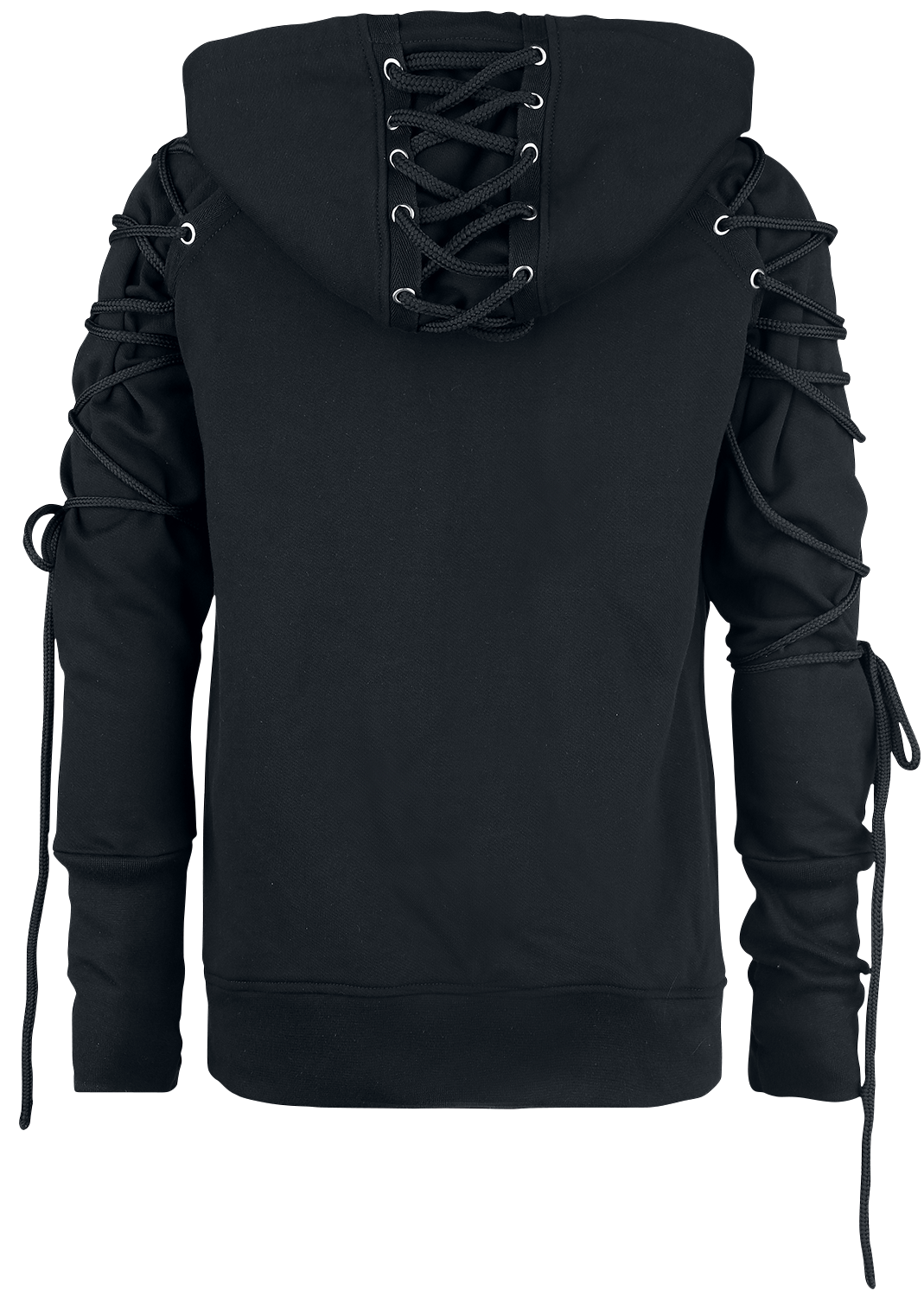 Sweat-shirt à capuche Gothic de Gothicana by EMP - Veste À Capuche Noire Avec Laçages - S à XL - pour Homme - noir - Gothicana by EMP - View 2