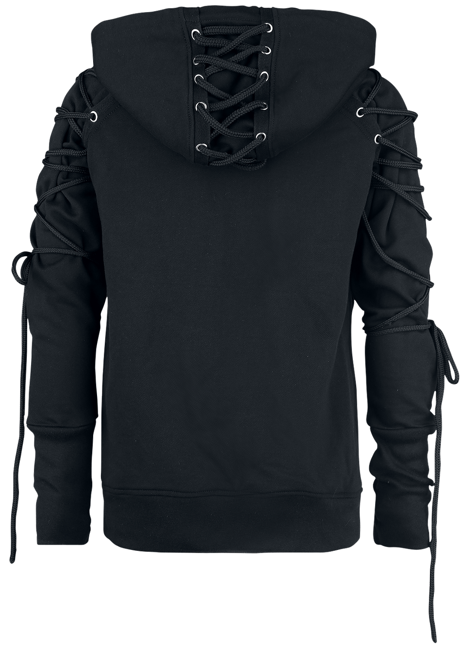Sweat-shirt à capuche Gothic de Gothicana by EMP - Veste À Capuche Noire Avec Laçages - S à XL - pour Homme - noir - Gothicana by EMP - View 2