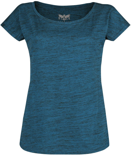 T-Shirt Manches courtes  de Black Premium by EMP - T-Shirt Bleu Chiné - S à XXL - pour Femme - bleu - Black Premium by EMP