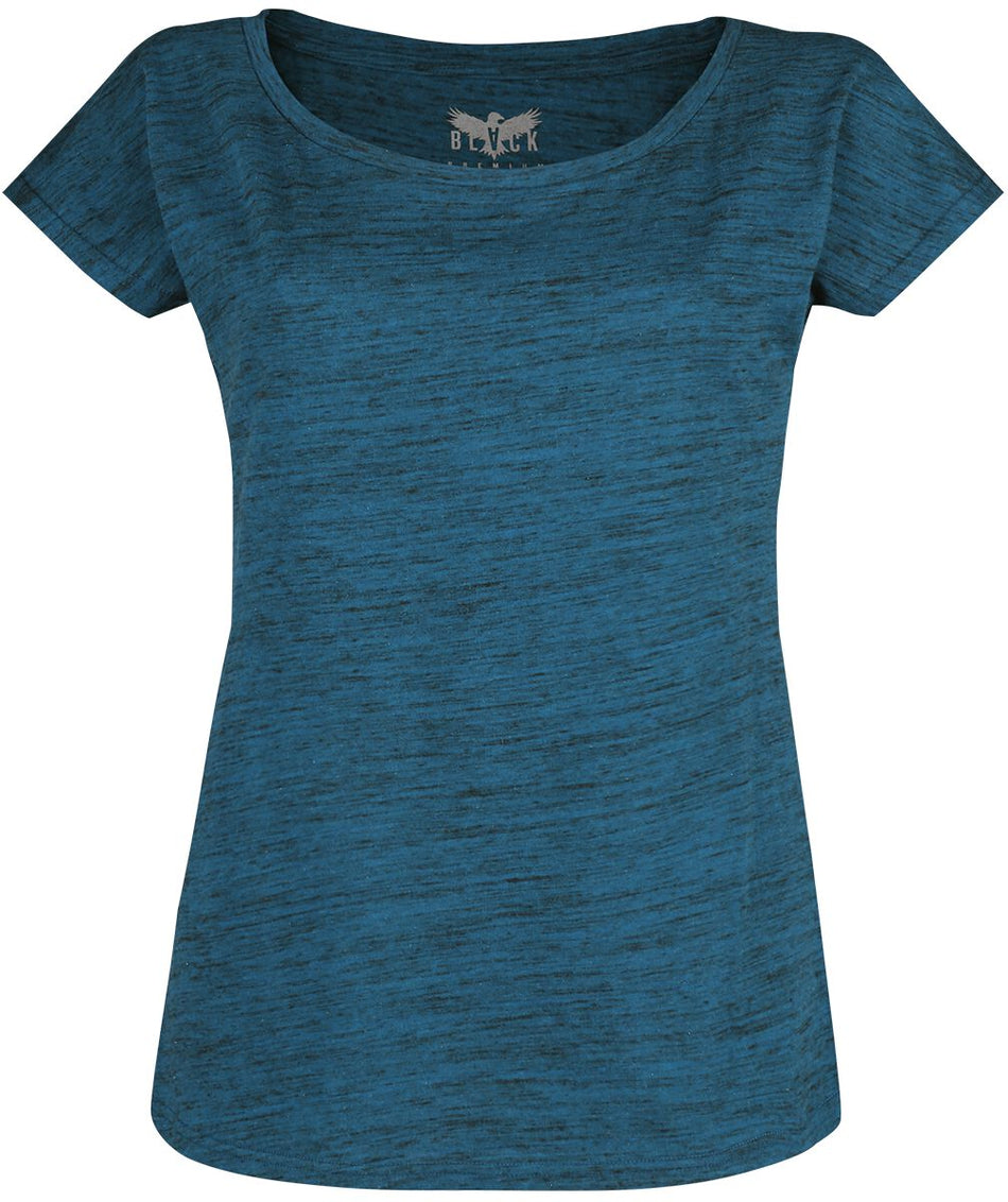 T-Shirt Manches courtes  de Black Premium by EMP - T-Shirt Bleu Chiné - S à XXL - pour Femme - bleu - Black Premium by EMP