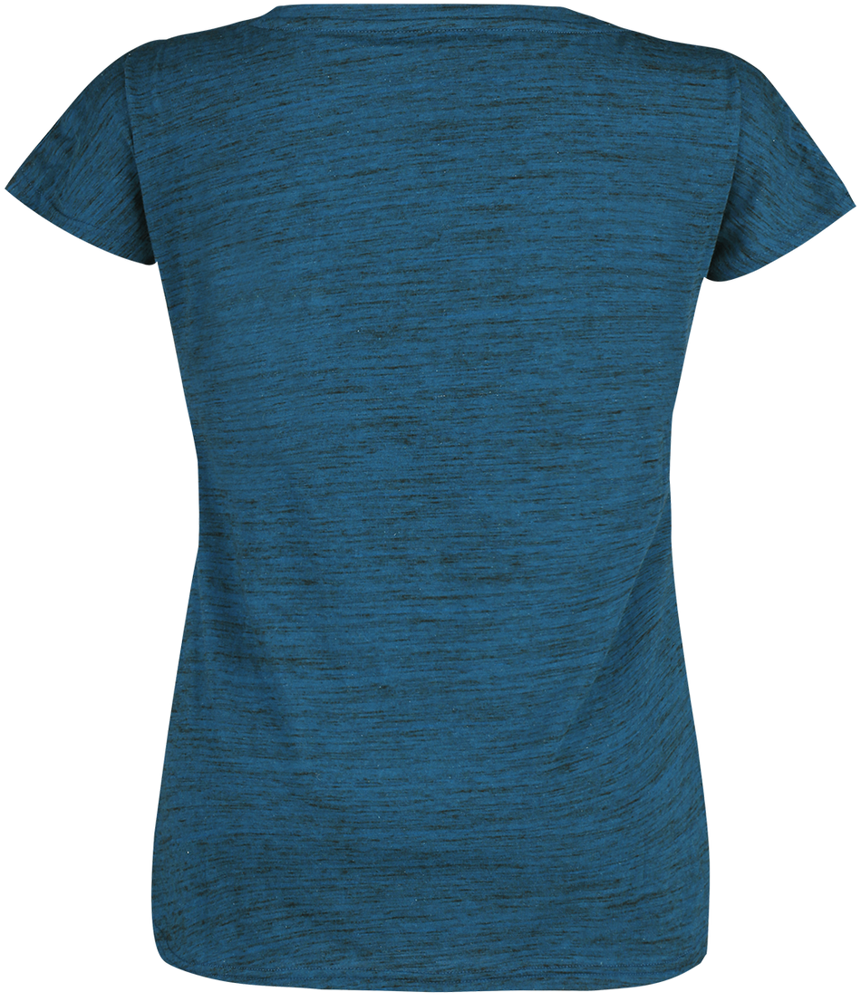 T-Shirt Manches courtes  de Black Premium by EMP - T-Shirt Bleu Chiné - S à XXL - pour Femme - bleu - Black Premium by EMP - View 2