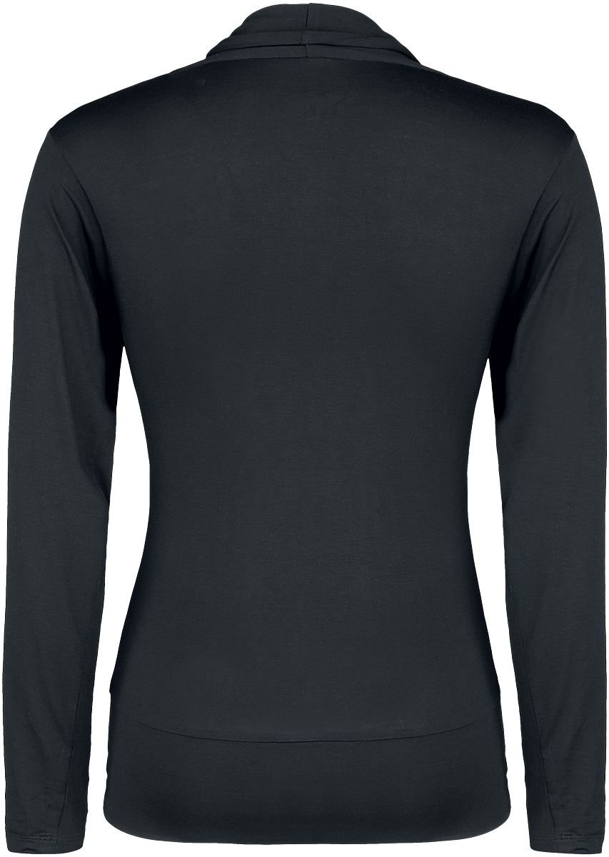 T-shirt manches longues  de Black Premium by EMP - Haut Manches Longes Look Cache-Cœur - S à XXL - pour Femme - noir/bordeaux - Black Premium by EMP - View 2