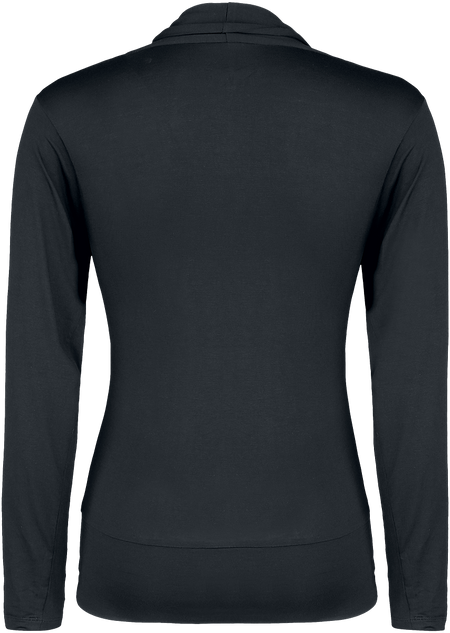T-shirt manches longues  de Black Premium by EMP - Haut Manches Longes Look Cache-Cœur - S à XXL - pour Femme - noir/bordeaux - Black Premium by EMP - View 2