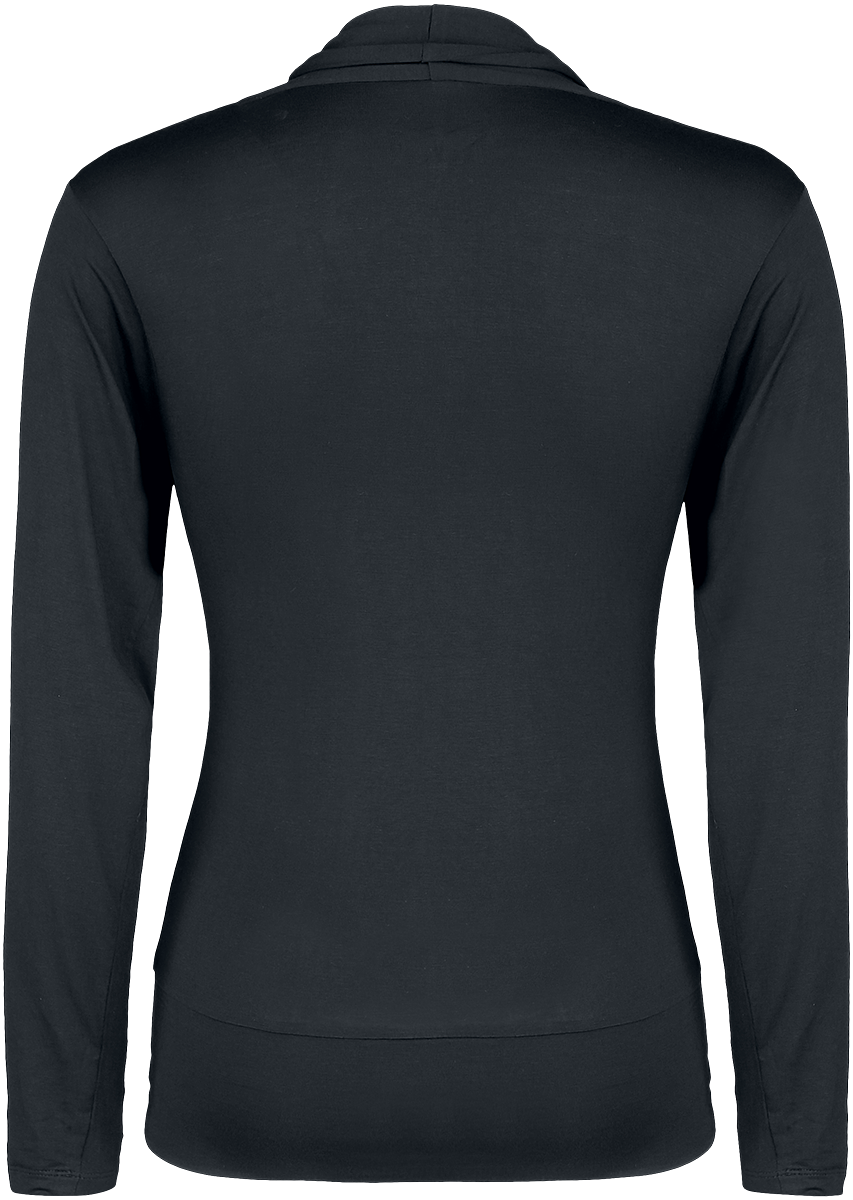 T-shirt manches longues  de Black Premium by EMP - Haut Manches Longes Look Cache-Cœur - S à XXL - pour Femme - noir/bordeaux - Black Premium by EMP - View 2