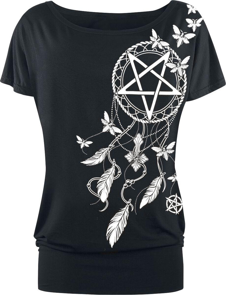 T-Shirt Manches courtes Gothic de Gothicana by EMP - T-Shirt Attrape-Rêve Pentagramme - S à 4XL - pour Femme - noir - Gothicana by EMP