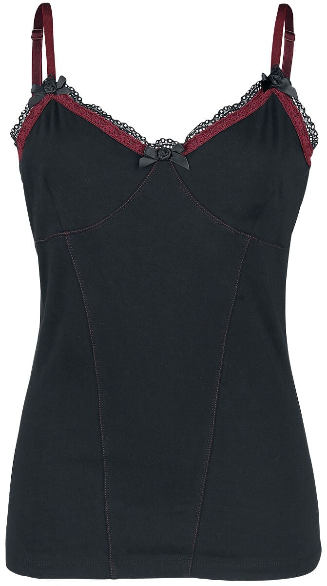 Top Gothic de Gothicana by EMP - Haut Avec Dentelle - S à XXL - pour Femme - noir/bordeaux - Gothicana by EMP