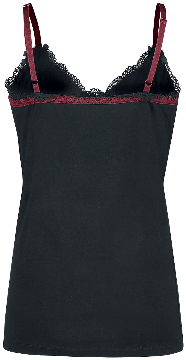 Top Gothic de Gothicana by EMP - Haut Avec Dentelle - S à XXL - pour Femme - noir/bordeaux - Gothicana by EMP - View 2