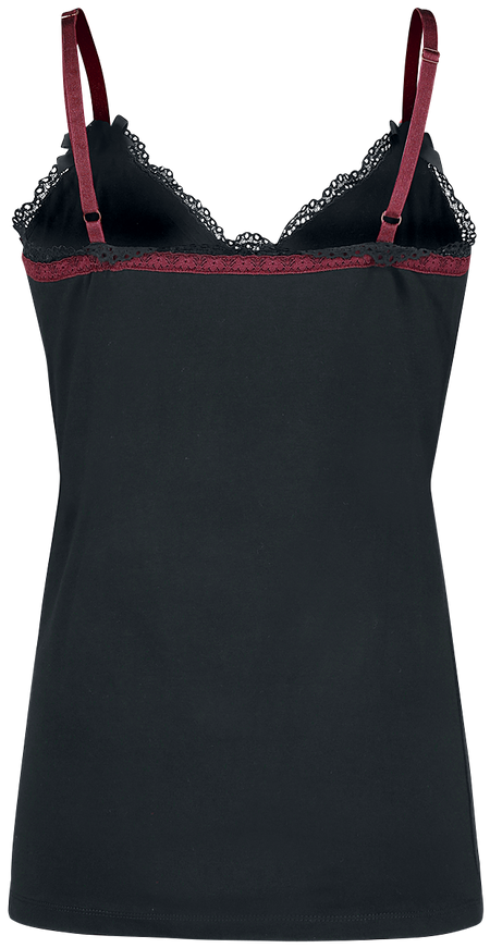 Top Gothic de Gothicana by EMP - Haut Avec Dentelle - S à XXL - pour Femme - noir/bordeaux - Gothicana by EMP - View 2