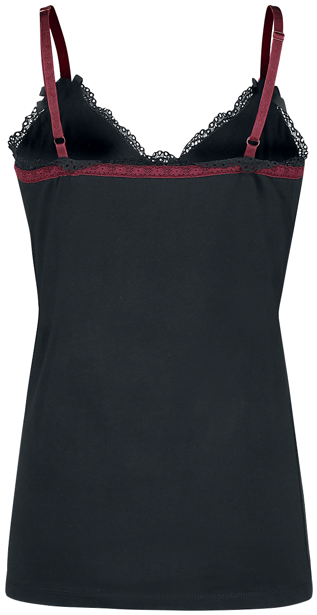 Top Gothic de Gothicana by EMP - Haut Avec Dentelle - S à XXL - pour Femme - noir/bordeaux - Gothicana by EMP - View 2