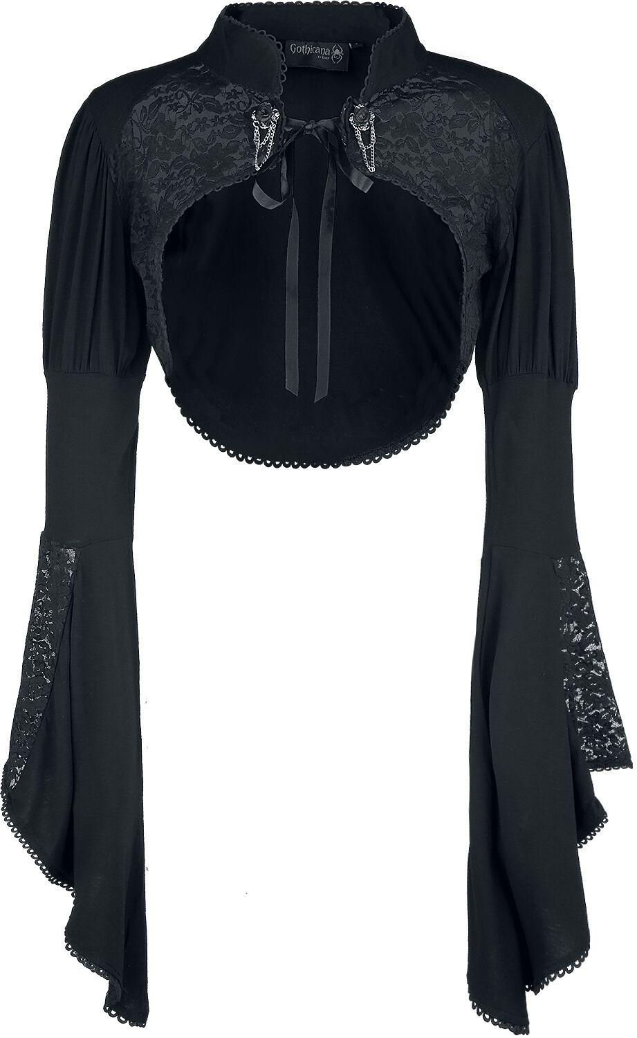 Boléro Gothic de Gothicana by EMP - Bolero En Dentelle Gothicana Avec Manches Évasées - S à XXL - pour Femme - noir - Gothicana by EMP