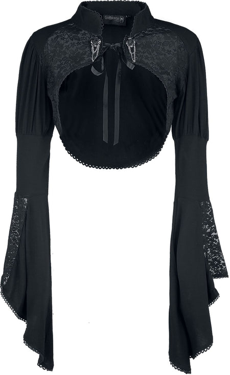 Boléro Gothic de Gothicana by EMP - Bolero En Dentelle Gothicana Avec Manches Évasées - S à XXL - pour Femme - noir - Gothicana by EMP