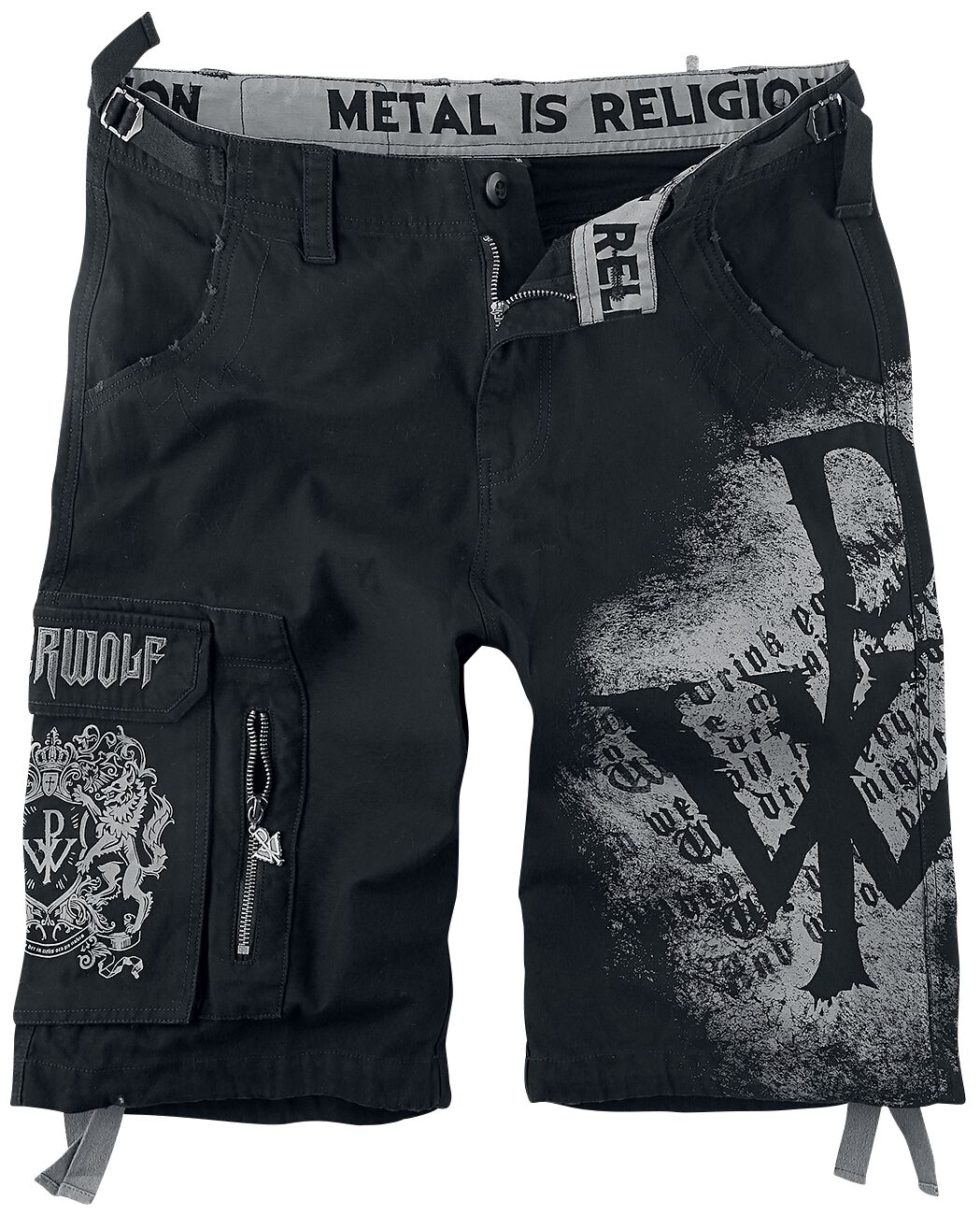 Short  de Powerwolf - EMP Signature Collection - M à 3XL - pour Homme - noir/gris - Powerwolf