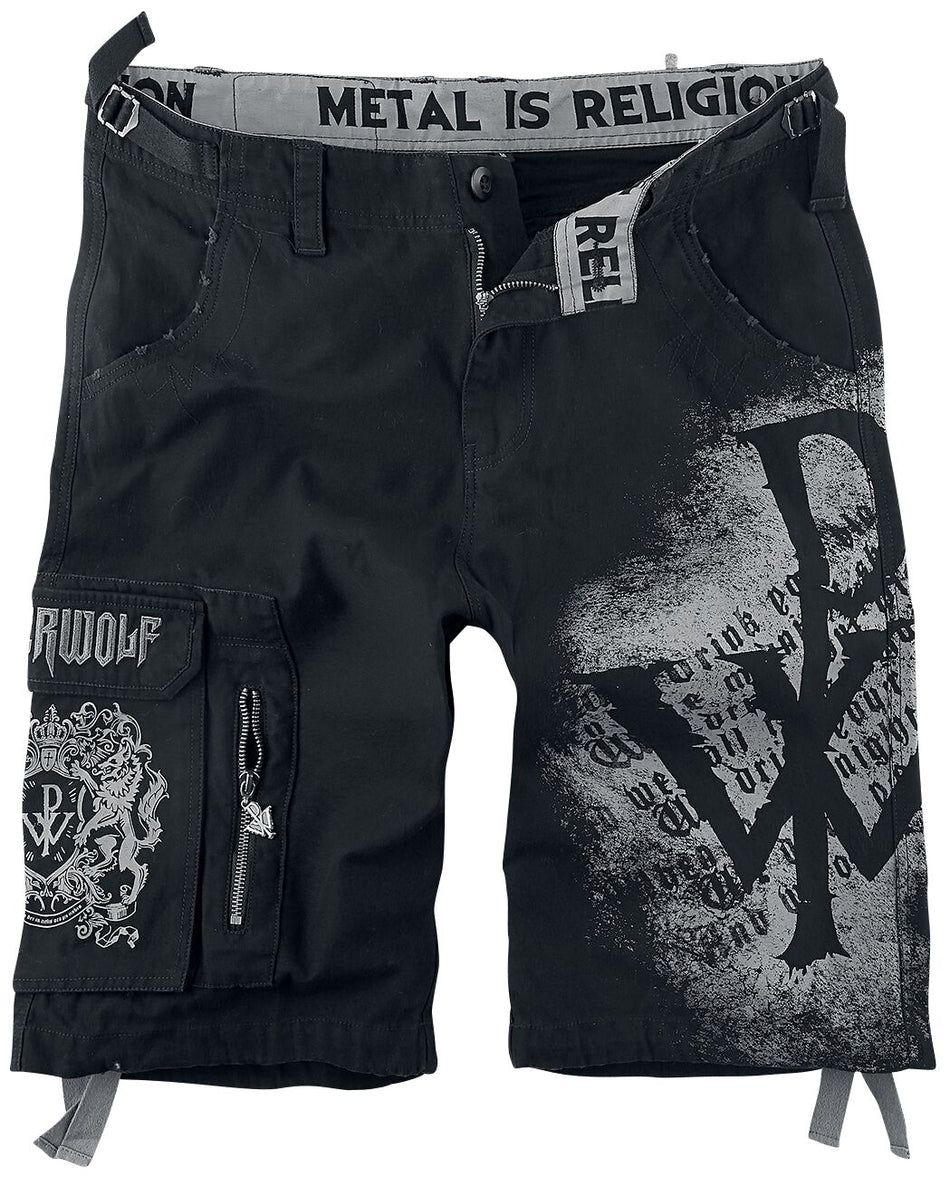 Short  de Powerwolf - EMP Signature Collection - M à 3XL - pour Homme - noir/gris - Powerwolf