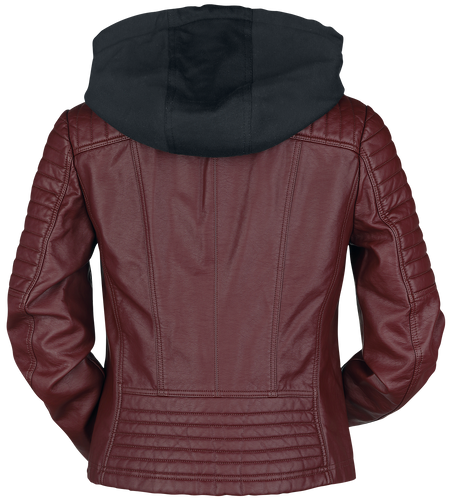 Veste en imitation cuir  de Black Premium by EMP - Road Tripping - S à 5XL - pour Femme - rouge foncé - Black Premium by EMP - View 2