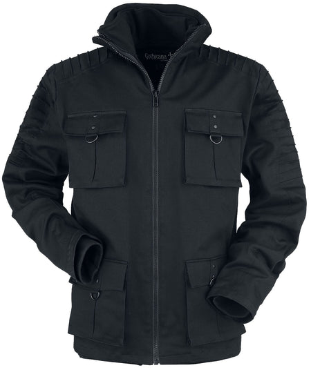 Manteau d'hiver Gothic de Gothicana by EMP - Manteau D'Hiver Avec Poches À Rabats Coutures Décoratives - S à XXL - pour Homme - noir - Gothicana by EMP