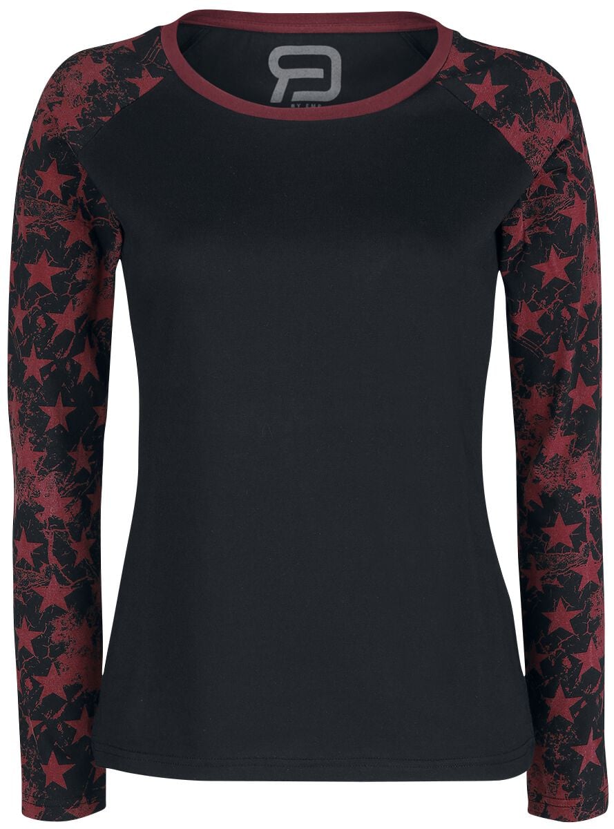 T-shirt manches longues  de RED by EMP - Raglan Road - Manches Longues - S à 5XL - pour Femme - noir - RED by EMP