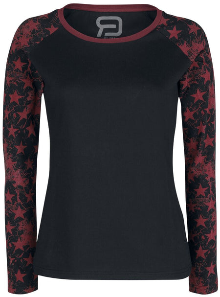 T-shirt manches longues  de RED by EMP - Raglan Road - Manches Longues - S à 5XL - pour Femme - noir - RED by EMP