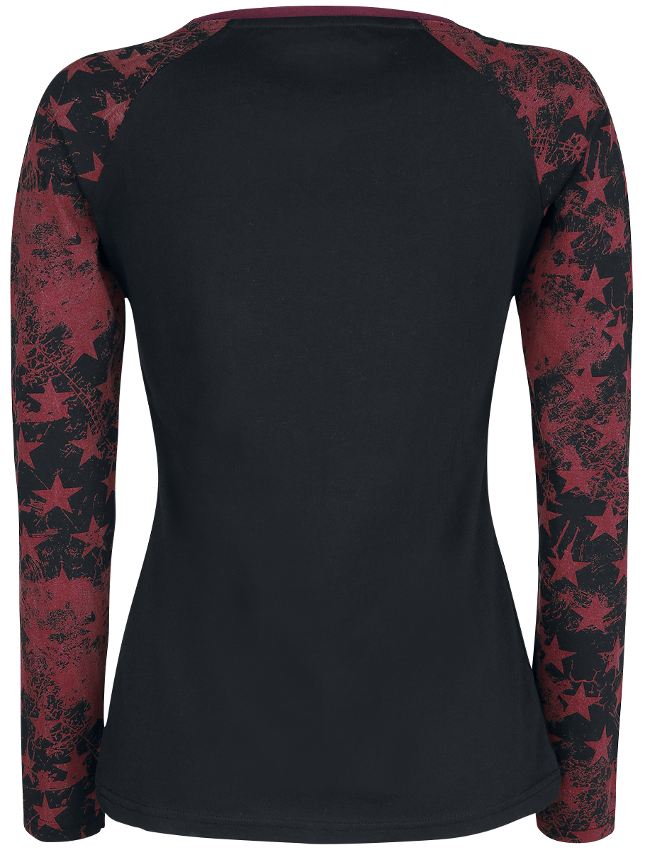 T-shirt manches longues  de RED by EMP - Raglan Road - Manches Longues - S à 5XL - pour Femme - noir - RED by EMP - View 2