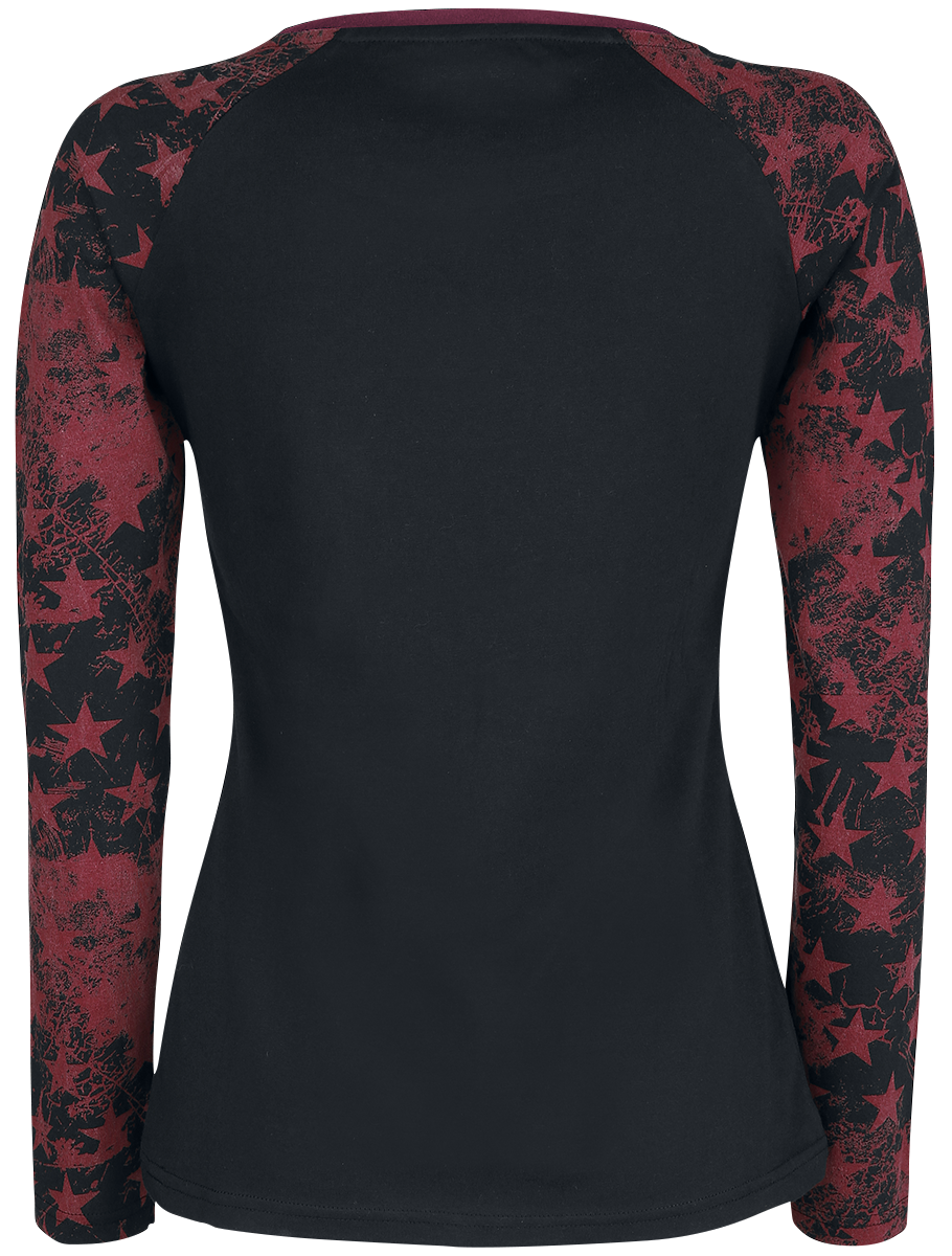 T-shirt manches longues  de RED by EMP - Raglan Road - Manches Longues - S à 5XL - pour Femme - noir - RED by EMP - View 2