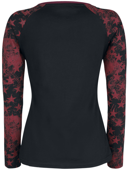 T-shirt manches longues  de RED by EMP - Raglan Road - Manches Longues - S à 5XL - pour Femme - noir - RED by EMP - View 2