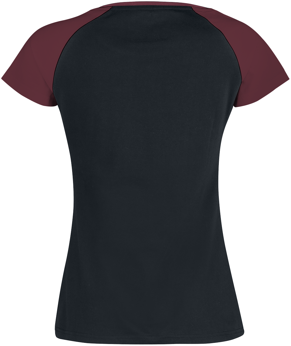 T-Shirt Manches courtes  de RED by EMP - Raglan Road - Manches Courtes - S à 5XL - pour Femme - noir/bordeaux - RED by EMP - View 2