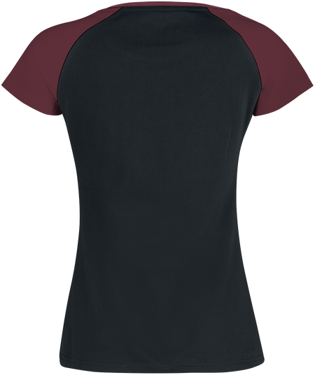 T-Shirt Manches courtes  de RED by EMP - Raglan Road - Manches Courtes - S à 5XL - pour Femme - noir/bordeaux - RED by EMP - View 2