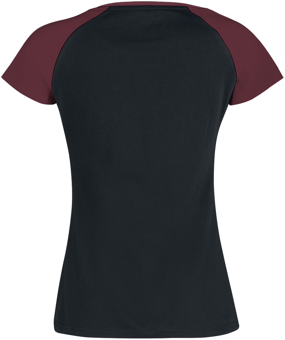 T-Shirt Manches courtes  de RED by EMP - Raglan Road - Manches Courtes - S à 5XL - pour Femme - noir/bordeaux - RED by EMP - View 2