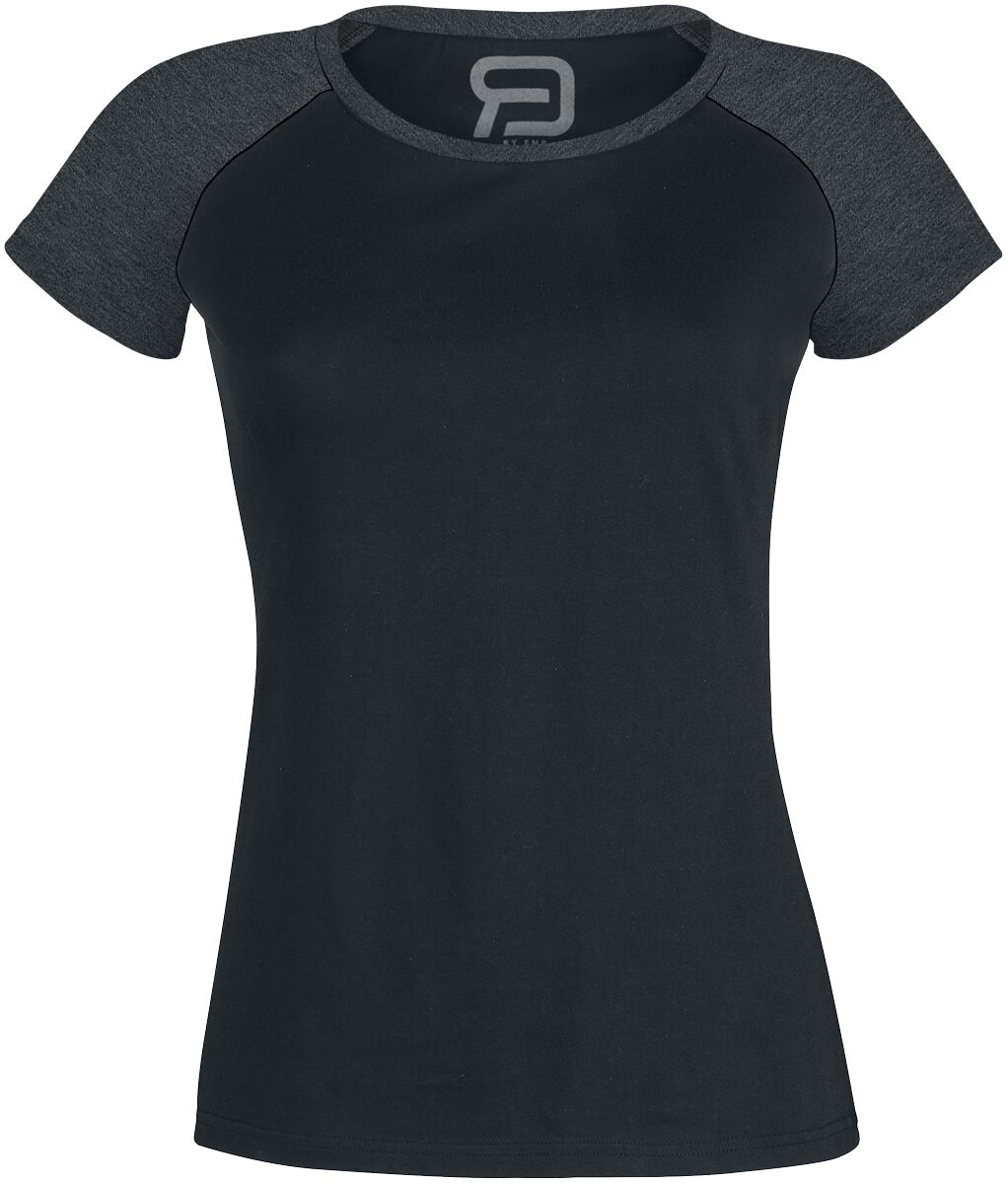 T-Shirt Manches courtes  de RED by EMP - Raglan Road - Manches Courtes - S à 5XL - pour Femme - chiné noir/gris - RED by EMP
