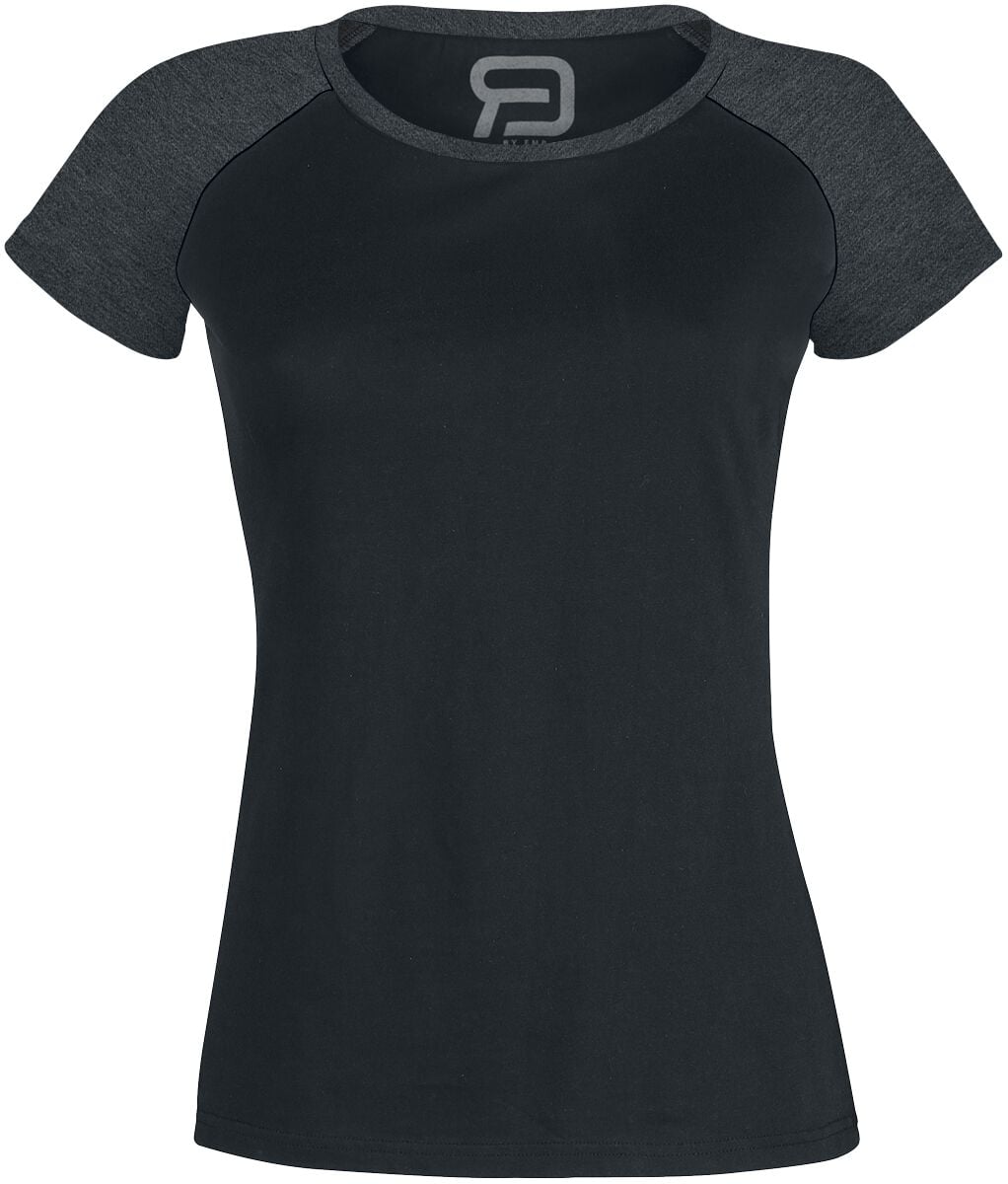 T-Shirt Manches courtes  de RED by EMP - Raglan Road - Manches Courtes - S à 5XL - pour Femme - chiné noir/gris - RED by EMP