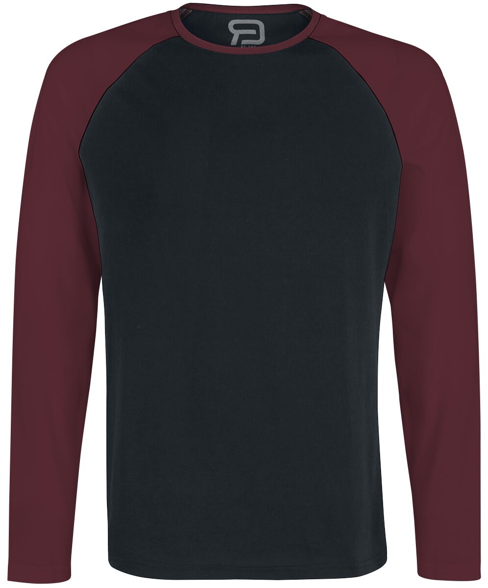 T-shirt manches longues  de RED by EMP - Raglan Road - Manches Longues - S à 5XL - pour Homme - noir/bordeaux - RED by EMP