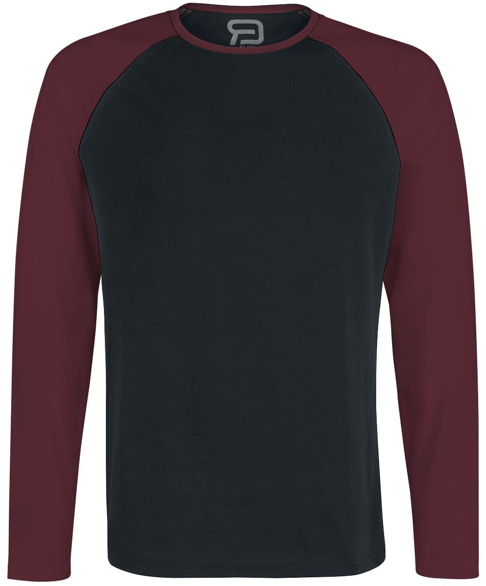 T-shirt manches longues  de RED by EMP - Raglan Road - Manches Longues - S à 5XL - pour Homme - noir/bordeaux - RED by EMP