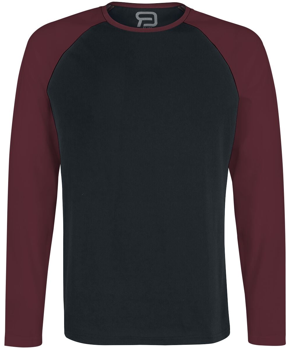 T-shirt manches longues  de RED by EMP - Raglan Road - Manches Longues - S à 5XL - pour Homme - noir/bordeaux - RED by EMP