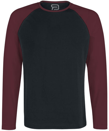 T-shirt manches longues  de RED by EMP - Raglan Road - Manches Longues - S à 5XL - pour Homme - noir/bordeaux - RED by EMP