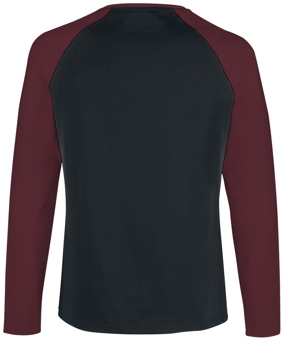 T-shirt manches longues  de RED by EMP - Raglan Road - Manches Longues - S à 5XL - pour Homme - noir/bordeaux - RED by EMP - View 2