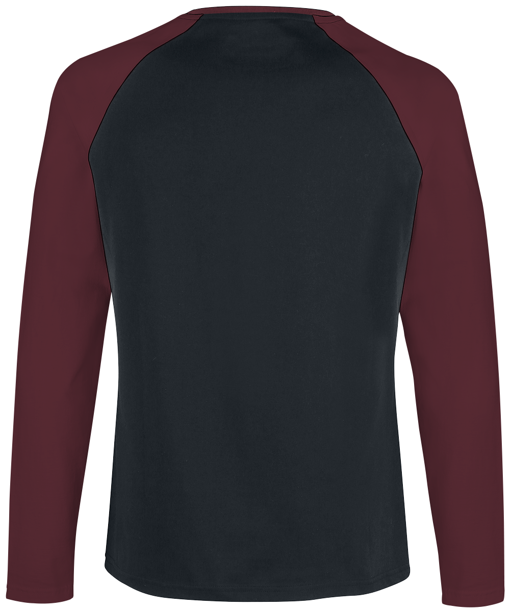 T-shirt manches longues  de RED by EMP - Raglan Road - Manches Longues - S à 5XL - pour Homme - noir/bordeaux - RED by EMP - View 2