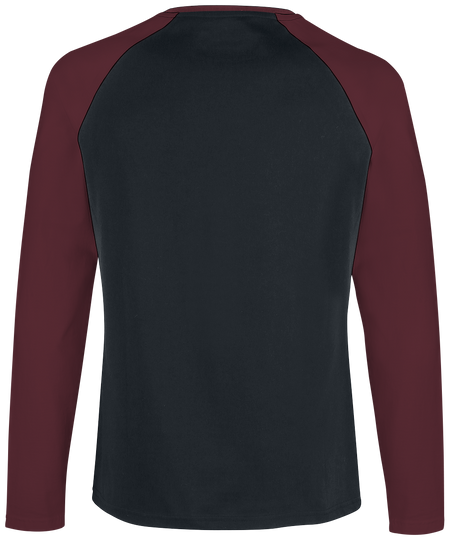 T-shirt manches longues  de RED by EMP - Raglan Road - Manches Longues - S à 5XL - pour Homme - noir/bordeaux - RED by EMP - View 2