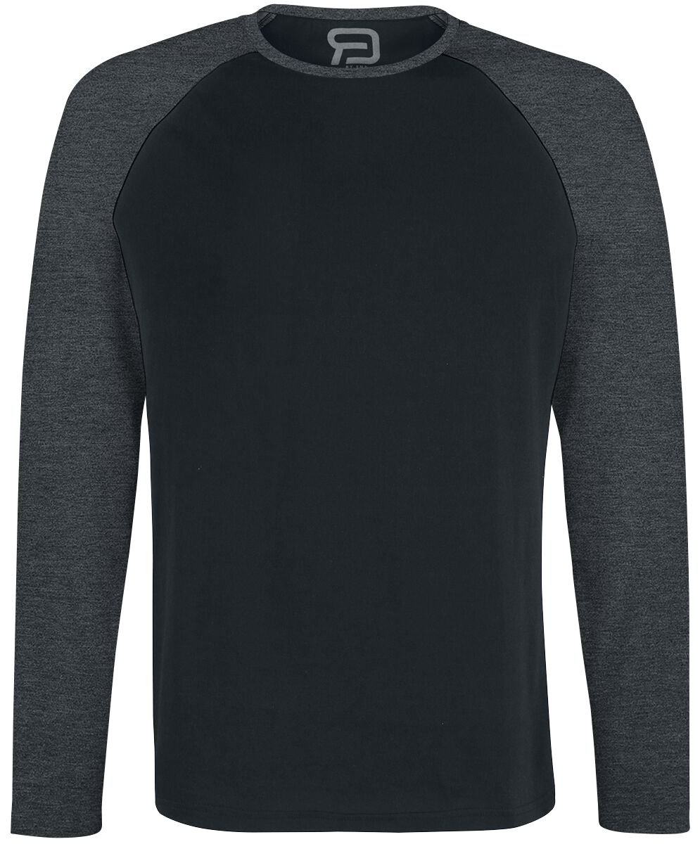 T-shirt manches longues  de RED by EMP - Raglan Road - Manches Longues - S à 5XL - pour Homme - noir/gris foncé - RED by EMP
