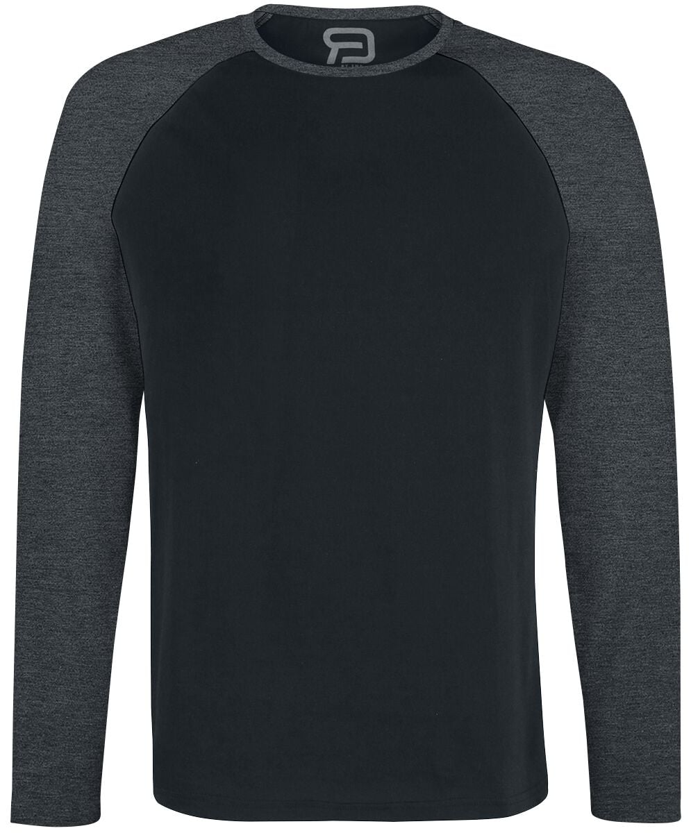 T-shirt manches longues  de RED by EMP - Raglan Road - Manches Longues - S à 5XL - pour Homme - noir/gris foncé - RED by EMP