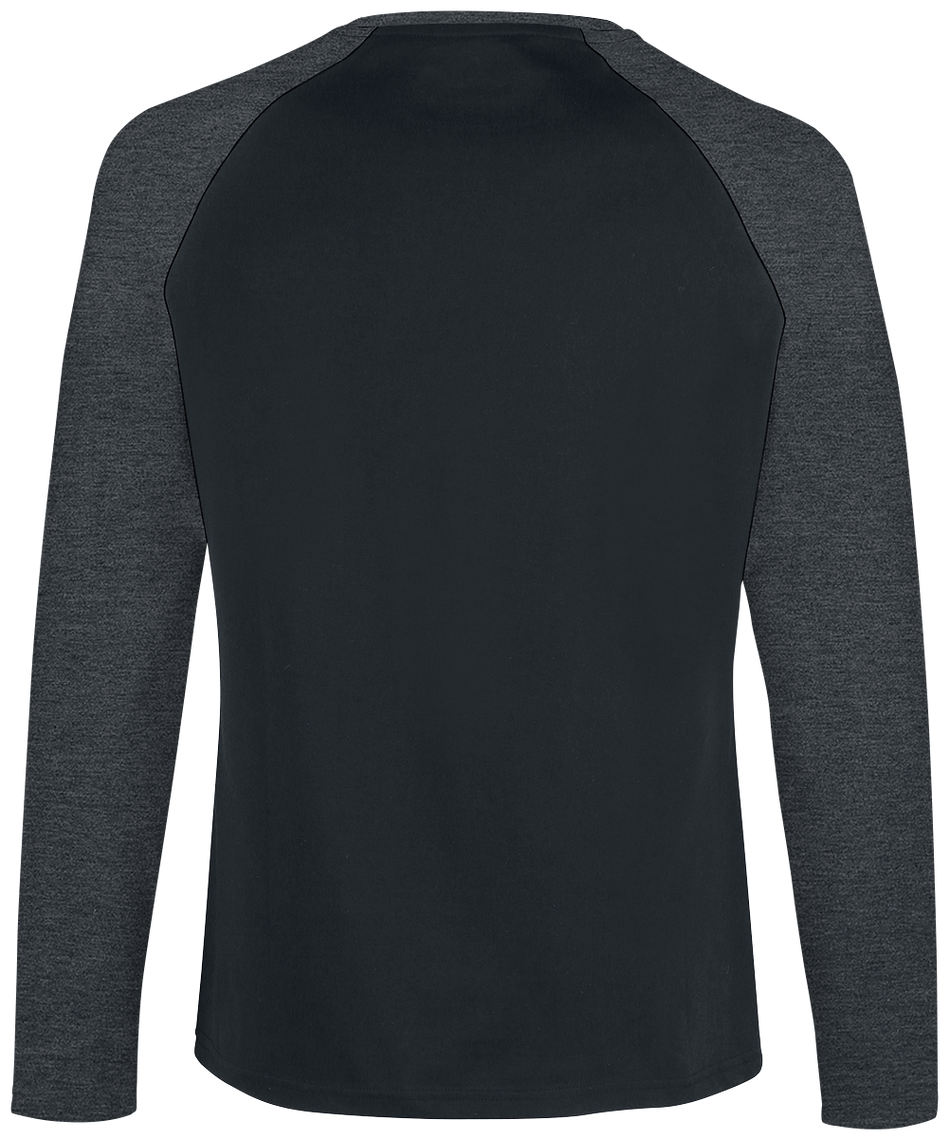 T-shirt manches longues  de RED by EMP - Raglan Road - Manches Longues - S à 5XL - pour Homme - noir/gris foncé - RED by EMP - View 2
