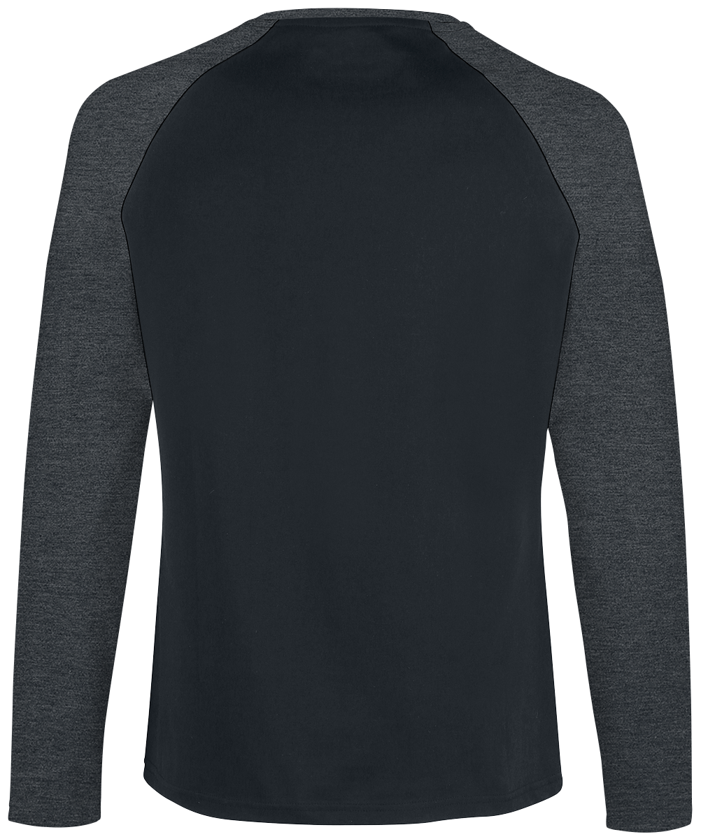 T-shirt manches longues  de RED by EMP - Raglan Road - Manches Longues - S à 5XL - pour Homme - noir/gris foncé - RED by EMP - View 2