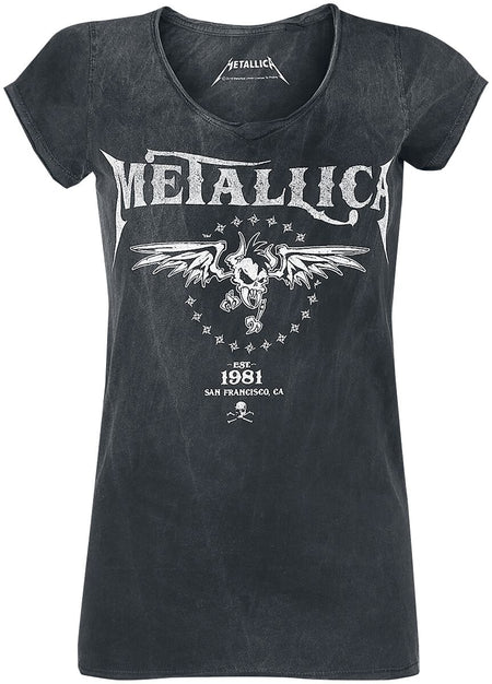 T-Shirt Manches courtes  de Metallica - Biker - S à 4XL - pour Femme - noir/gris - metallica